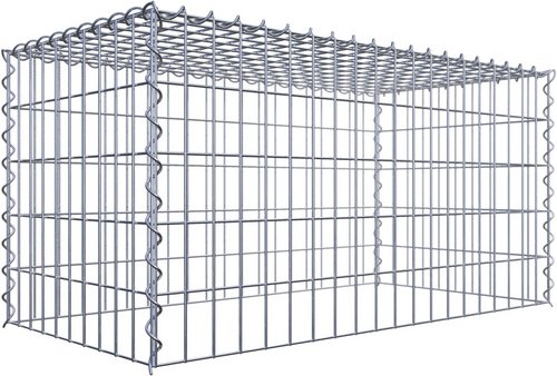 Gabiona Gabione, silbergrau, Maschenweite 5 cm x 10 cm, Spirale - silberfarben