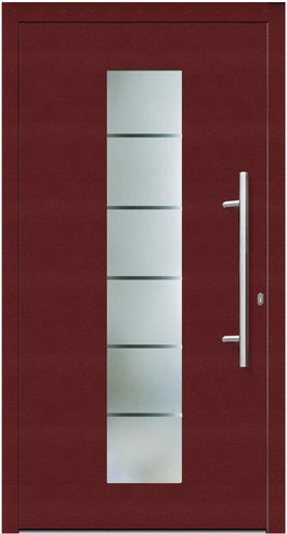 KNOCK Flügelüberdeckende Kunstoff-Haustür »Terra«, purpur - rot