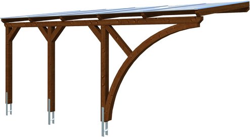 SKANHOLZ Carport »Eifel«, BxT: 300 x 541 cm, Firsthöhe: 262 cm, farbbehandelt - braun