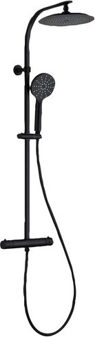 SCHÜTTE Überkopfbrause-Set, Ø Kopfbrause 24 cm, schwarz