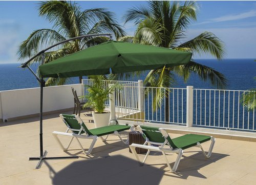 GARDEN PLEASURE Ampelschirm, Format: 300 cm cm, sechseckig, abknickbar - gruen