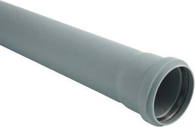 MARLEY HT-Rohr, Polypropylen/Gummi, DN 90, Länge: 107,5 cm - grau