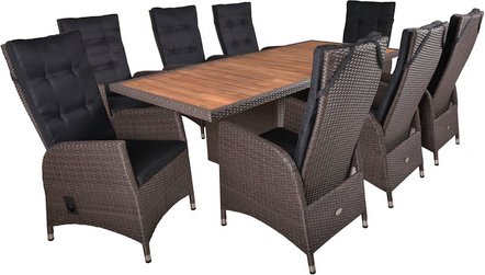 Thumbnail - GARDEN PLEASURE Gartenmöbelset »BRAGA«, 8 Sitzplätze, max. Belastung: 110 kg - grau