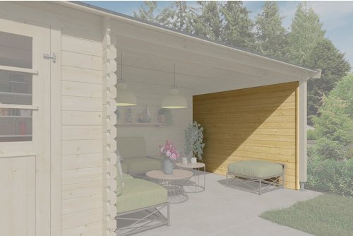 LASITA MAJA Seitenwand, für Gartenhäuser, BxL: 295 x 182,4 cm, Fichtenholz - braun