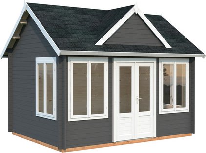 Thumbnail - PALMAKO Gartenhaus »Claudia«, Aufstellmaße BxTxH: 444 x 354 x 347 cm, lackiert, Holz - grau