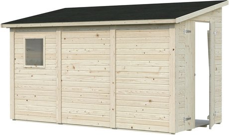 PALMAKO Elementhaus »Mia«, Holz, BxHxT: 354 x 210 x 165 cm (Außenmaße inkl. Dachüberstand) - braun