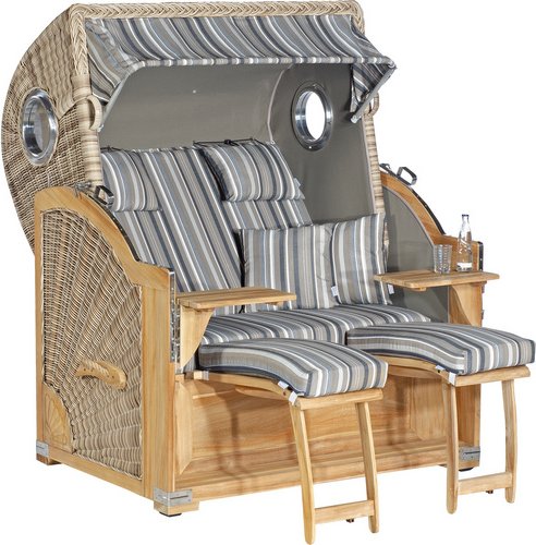 SUNNY SMART Strandkorb, Teak, LxBxH: 95x140x160 cm, braun