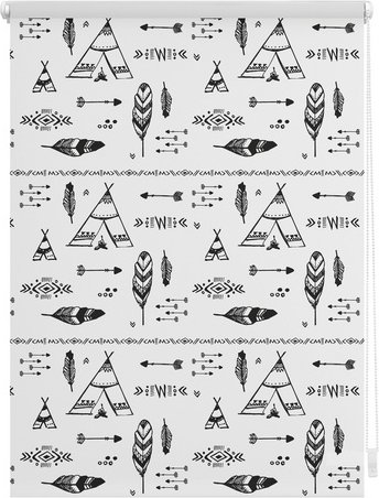 Thumbnail - Lichtblick Rollo, Klemmfix, 120x150 cm, Tipi, schwarz weiß - schwarz | weiss