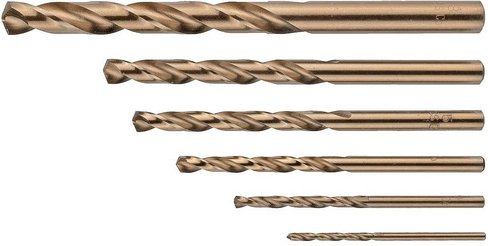 CONNEX Spiralbohrer-Set, Ø 2/3/4/5/6/8 mm, 6 - goldfarben