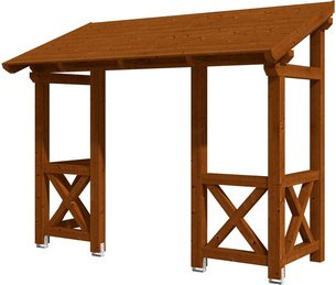 SKANHOLZ Vordach »Paderborn 5«, 336 x 156 cm (BxT), nordische Fichte, nussbaum - braun