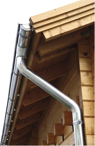 Thumbnail - WOLFF Dachrundrinne für Finnhaus Wolff-Produkte, BxT: 8 x 400 cm, Aluminium - silberfarben