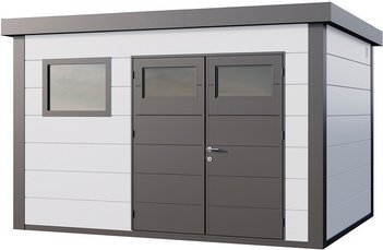 Telluria Gerätehaus »Classico«, BxHxT: 408 x 260 x 318 cm (Außenmaß inkl. Dachüberstand) - weiss