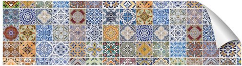 mySPOTTI Küchenrückwand-Panel »fixy«, beige/blau/weiß