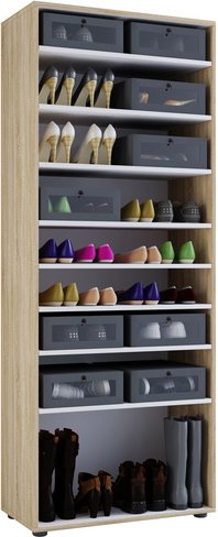 VCM Schuhschrank »Vandol I«, BxHxL: 37 x 180 x 71 cm, Holzwerkstoff - braun