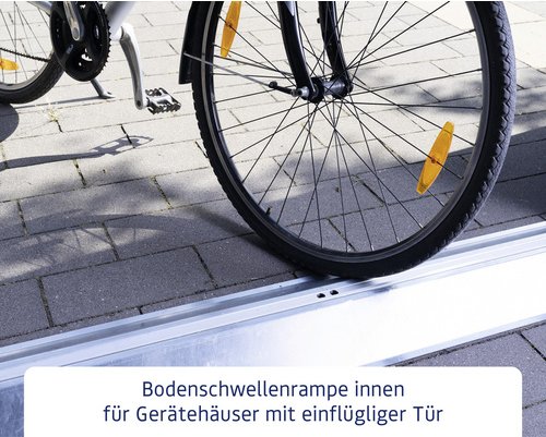 Ecostar Rampe, Länge: 109 cm, Metall, für Gerätehaus - silberfarben