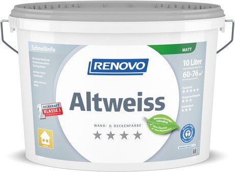 RENOVO Wand- und Deckenfarbe, »Altweiss«, matt, 10 l