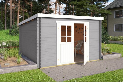 Mr. GARDENER Gartenhaus »Malta«, Holz, BxHxT: 312 x 211 x 319 cm (Außenmaße) - grau