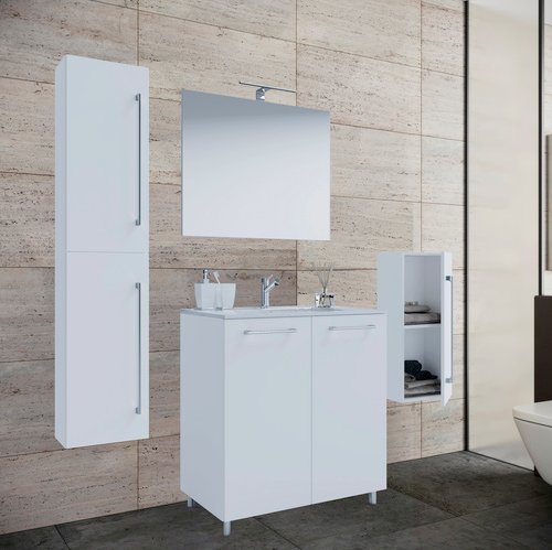 VCM Badmöbel-Set, Breite Waschtisch: 80 cm - weiss