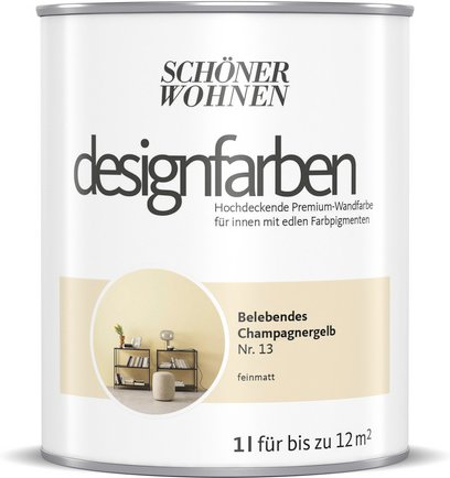 SCHÖNER WOHNEN FARBE Innenfarbe »Designfarben«, Belebendes Champagnergelb, matt
