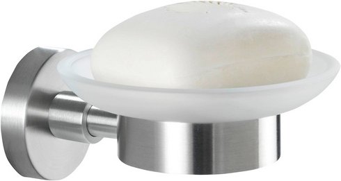 WENKO Seifenablage »Bosio«, Edelstahl/Glas, Edelstahlfarben - silberfarben