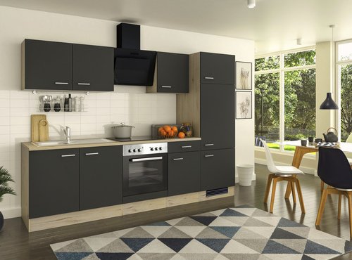 Flex-Well Küchenzeile »Morena«, mit E-Geräten, Gesamtbreite: 270 cm - grau