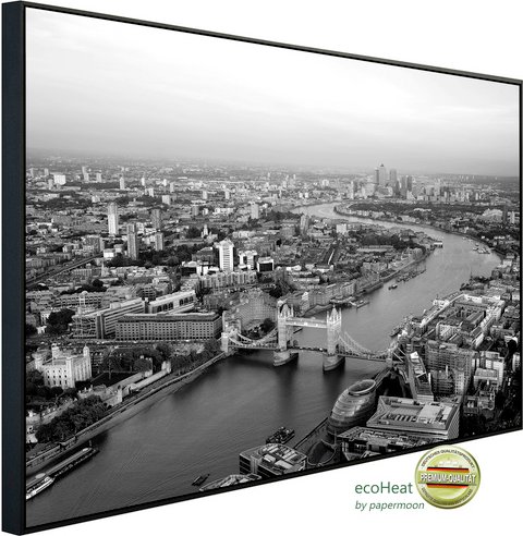 Thumbnail - papermoon Infrarotheizung »EcoHeat - London Schwarz + Weiss«, Matt-Effekt - bunt