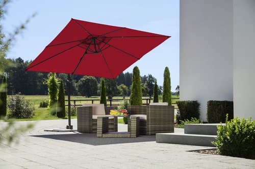 Thumbnail - SCHNEIDER SCHIRME Ampelschirm »Rhodos Junior«, BxL: 270 x 270cm, quadratisch, Sonnenschutzfaktor: 50+ - rot