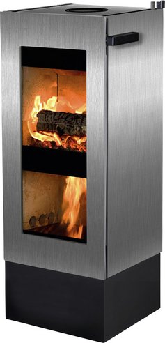 XEOOS® Kaminofen »x8 PATAGONIA«, silberfarben, Edelstahl, 8 kW - grau