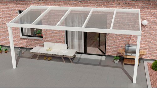 GARDENDREAMS Terrassenüberdachung »Expert«, BxT: 500 x 250 cm, weiß / RAL9016 - weiss