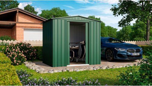 Globel Gerätehaus »Tower«, Stahl, Satteldach, 4,1 m², BxT: 245 x 185 cm, jade - gruen