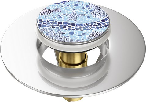 Sanilo Waschbeckenstöpsel »Mosaic World«, 340 mm - 380 mm, Blau, Rund