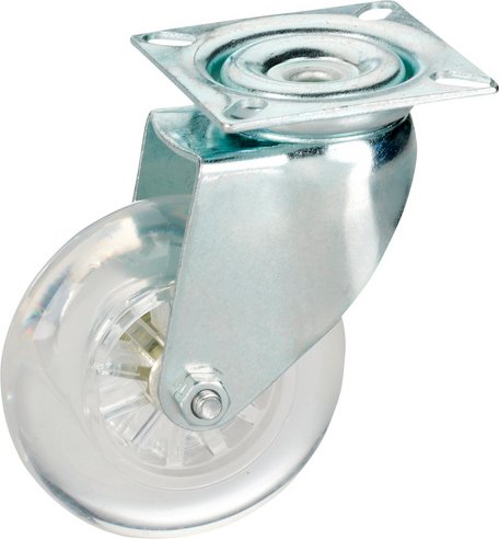 DÖRNER+HELMER Lenkrolle mit Platte, Polyurethan (PU), schwarz, mit Platte