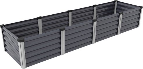 VITAVIA Hochbeet »Meta In+Out 401 L«, BxHxL: 244,7 x 40,3 x 64,67 cm, Zincalume® - grau