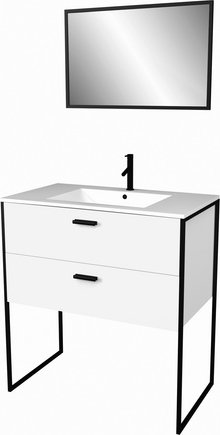 Marwell Badmöbel-Set, B: 80 cm, inkl. Armatur, Sanitärkeramik-Becken - weiss