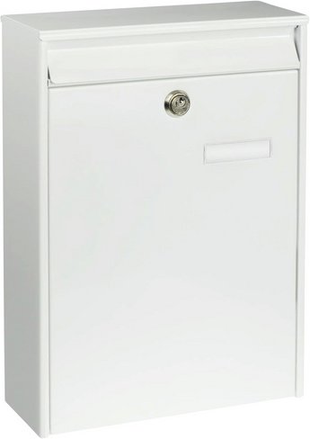BURG WÄCHTER Briefkasten »Leipzig«, eckig, Stahl, weiß - weiss