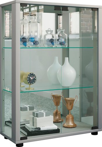 VCM Vitrine »Sintalo«, BxH: 60 x 80 cm, Holzwerkstoff/Glas - silberfarben