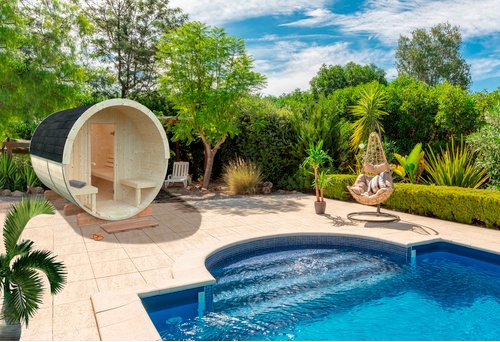 PALMAKO Sauna »Anita«, HxT: 225 x 254 cm, Fichte, naturbelassen - braun