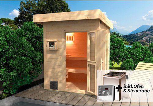 WEKA Saunahaus »NAANTALI«, BxHxT: 210 cm x 253 cm x 249 cm - braun