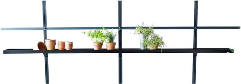 JULIANA Regal, LxBxH: 213 x 15 x 3,5 cm, Schwarz, Aluminium