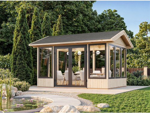 Thumbnail - PALMAKO Pavillon »Isabella«, Aufstellmaße BxTxH: 465 x 367 x 297 cm, unbehandelt, Holz - braun