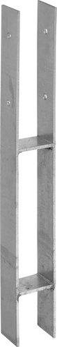 CONNEX Pfostenträger, Stahl, BxL: 63 x 630 mm - silberfarben | grau