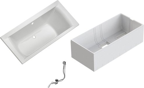 OTTOFOND Badewanne »Duo«, BxHxL: 80 x 45 x 190 cm, Körperform - weiss