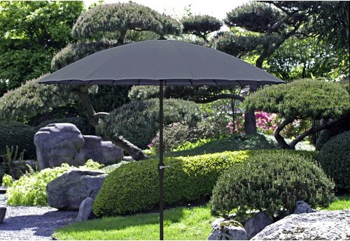 GARDEN PLEASURE Sonnenschirm, rund - grau