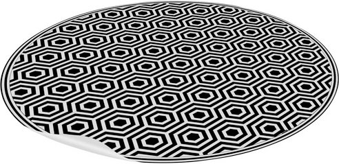mySPOTTI Vinyl Teppich »Pandora«, BxL:136 cm x 136 cm, schwarz|weiß