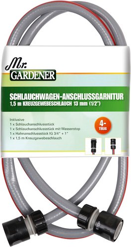 Mr. GARDENER Anschlussgarnitur, grau, max. Schlauchlänge: 1,5 m