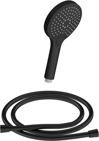 Thumbnail - Chris Bergen Handbrause mit Brauseschlauch, schwarz matt, drei Strahlarten