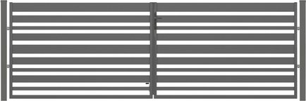 POLBRAM STEEL GROUP SP. Z O.O. SP.K. Doppeltor »Sia 100«, BxH: 300 x 100 cm, inkl. Pfosten, anthrazit, verzinkt - grau