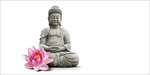 mySPOTTI Badrückwand »Buddha«, BxH:90 cm x 45 cm, weiß