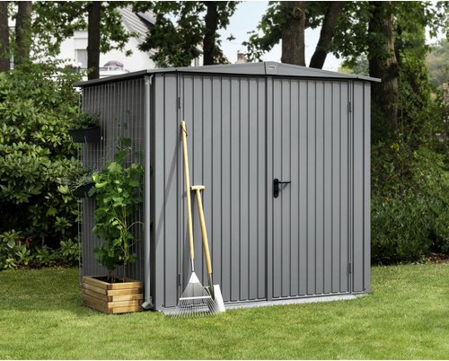 Thumbnail - Ecostar Gerätehaus »Trend-S«, Metall, BxHxT: 238 x 216 x 238 cm (Außenmaße inkl. Dachüberstand) - grau