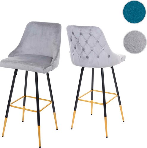 MVG Barhocker »MVG-E70«, 2er-Set, Goldfarbene Streben - grau